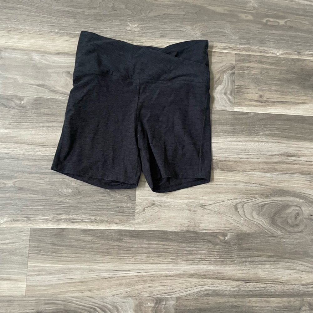 Black Fitted Bike Shorts with Elastic Waistband